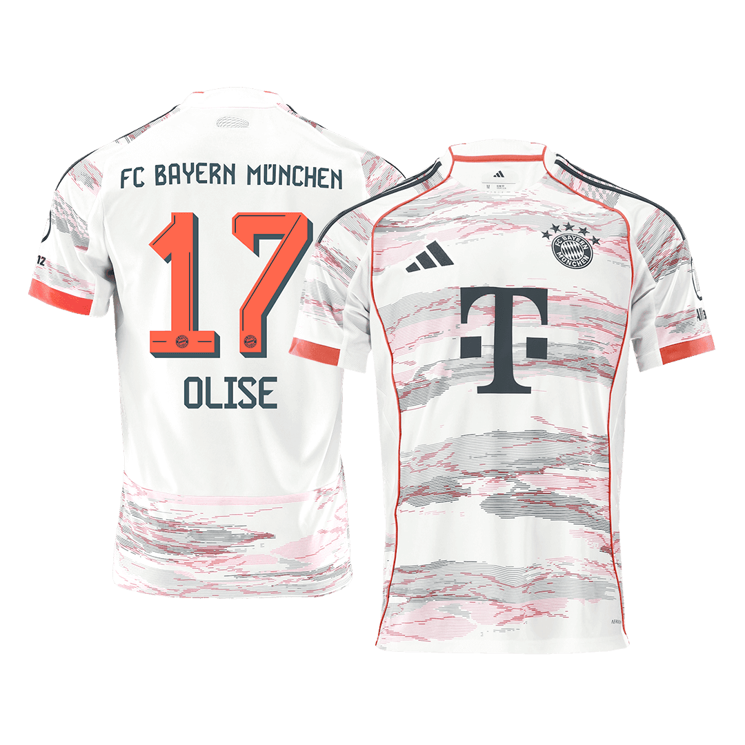 Męska Koszulka Wyjazdowa Bayern Munich OLISE #17 2025/26 - Topowe Koszulki Pilkarskie Sklep Internetowy