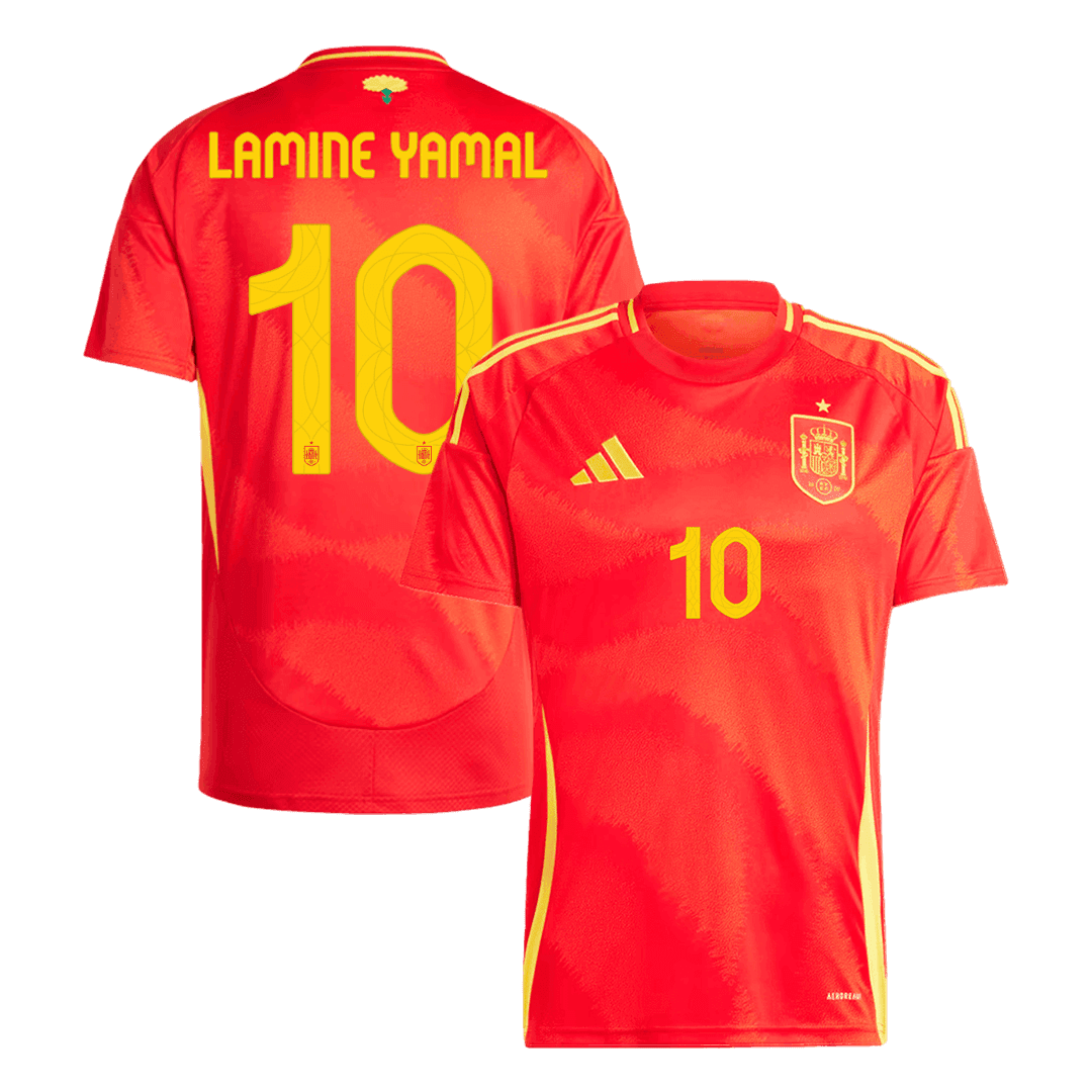Męska Koszulka Domowa Hiszpania LAMINE YAMAL #10 EURO 2024 - Topowe Koszulki Pilkarskie Sklep Internetowy