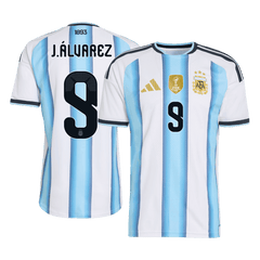 Męska koszulka Argentyny domowa J.ÁLVAREZ #9 wersja zawodnicza – Mundial 2026