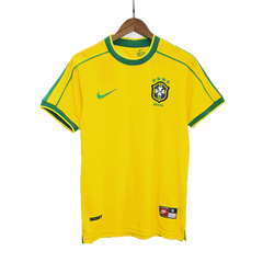 Męska Koszulka Retro Domowa Brazil 1998 - Topowe Koszulki Pilkarskie Sklep Internetowy