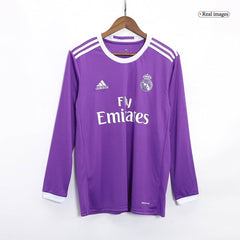 Męska Koszulka Retro Wyjazdowa Real Madrid SERGIO RAMOS #4 2016/17 z Długim Rękawem - Topowe Koszulki Pilkarskie Sklep Internetowy
