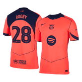 Męska Koszulka Trzecia Wyjazdowa Barcelona ROONY #28 Wersja Piłkarska 2025/26 - Slim Fit