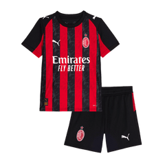 Dziecięcy Zestaw Domowy AC Milan (Koszulka+Spodenki) 2025/26 - Topowe Koszulki Pilkarskie Sklep Internetowy