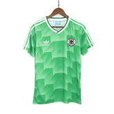 Męska zielona koszulka piłkarska West Germany Retro Away z lat 1988-1990 - Topowe Koszulki Pilkarskie Sklep Internetowy