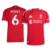 Męska Koszulka Domowa Liverpool KERKEZ #6 Wersja Piłkarska 2025/26 - Slim Fit - Topowe Koszulki Pilkarskie Sklep Internetowy