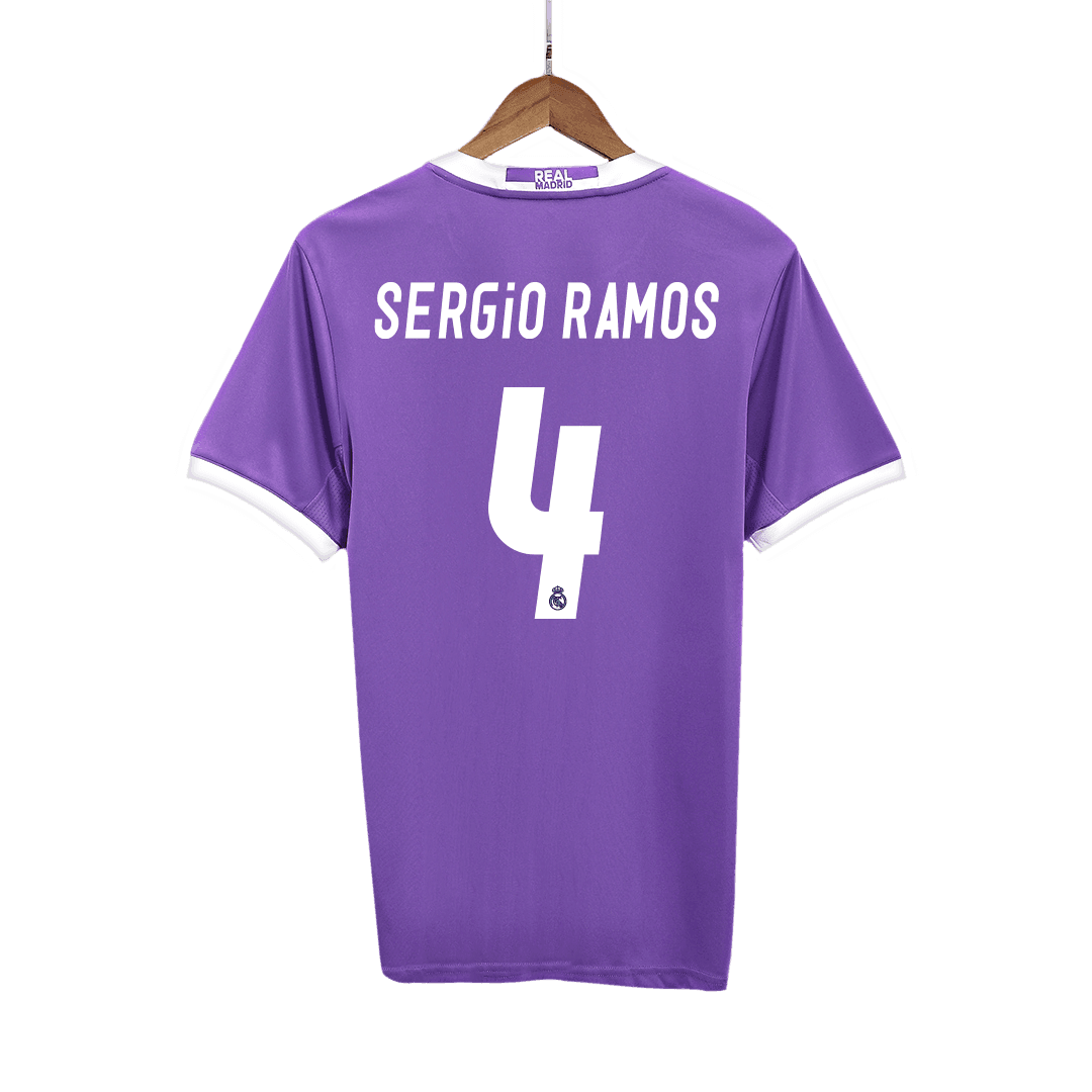 Męska Koszulka Retro Wyjazdowa Real Madrid SERGIO RAMOS #4 2016/17 - Topowe Koszulki Pilkarskie Sklep Internetowy
