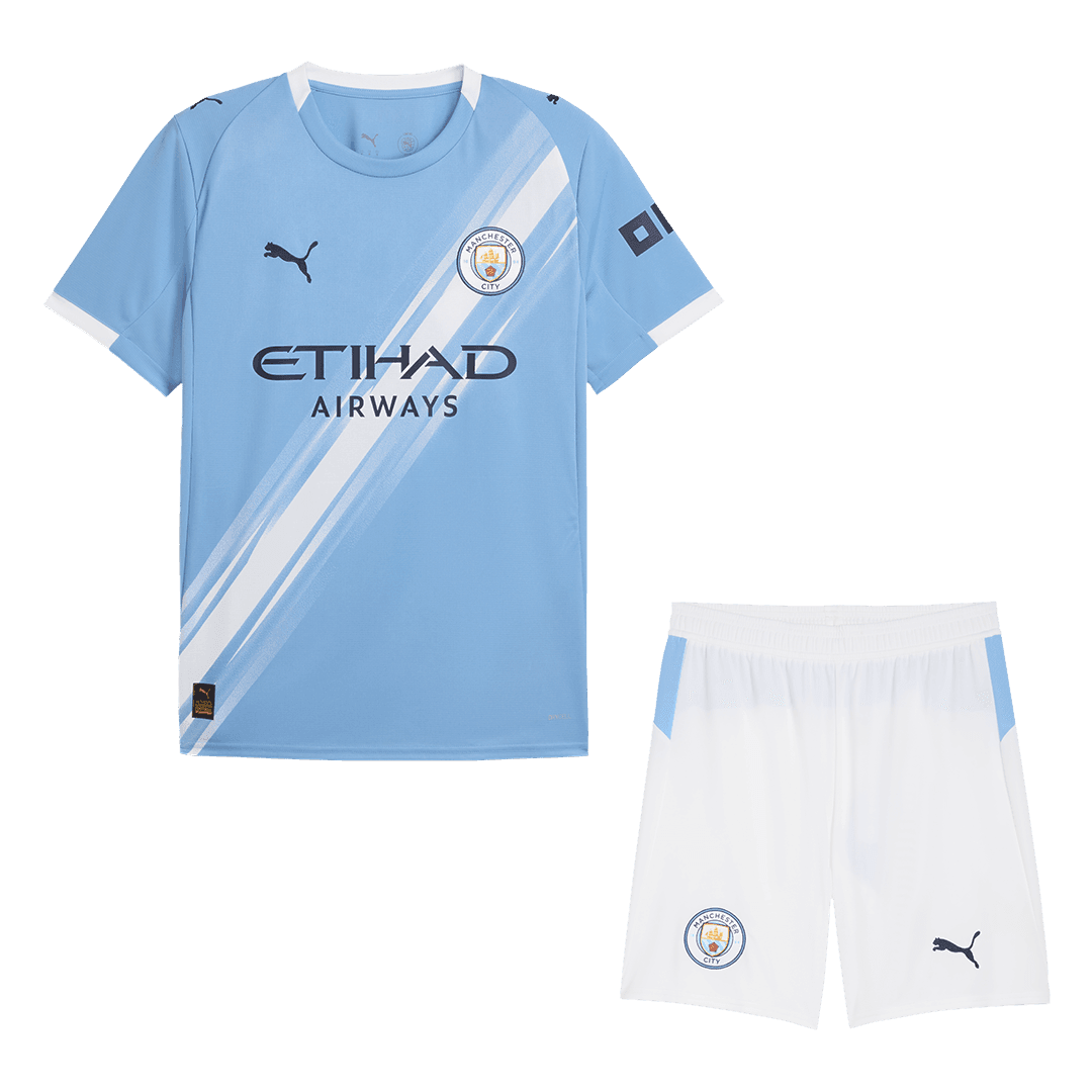 Męski Zestaw Domowy Manchester City (Koszulka+Spodenki) 2025/26 - Topowe Koszulki Pilkarskie Sklep Internetowy