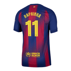 Męska Koszulka Domowa Barcelona RAPHINHA #11 Wersja Piłkarska 2025/26 - UCL - Slim Fit - Topowe Koszulki Pilkarskie Sklep Internetowy