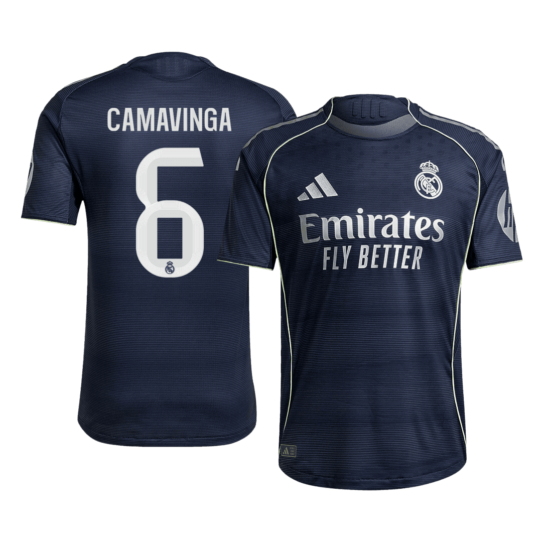 Męska Koszulka Wyjazdowa Real Madrid CAMAVINGA #6 Wersja Piłkarska 2025/26 - Slim Fit - Topowe Koszulki Pilkarskie Sklep Internetowy