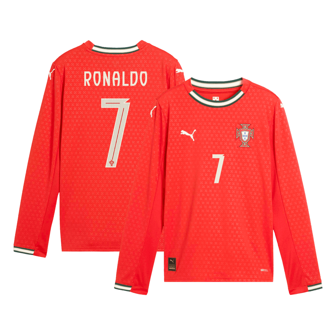 Męska Koszulka Domowa Portugalia RONALDO #7 Długi Rękaw 2025 - Topowe Koszulki Pilkarskie Sklep Internetowy