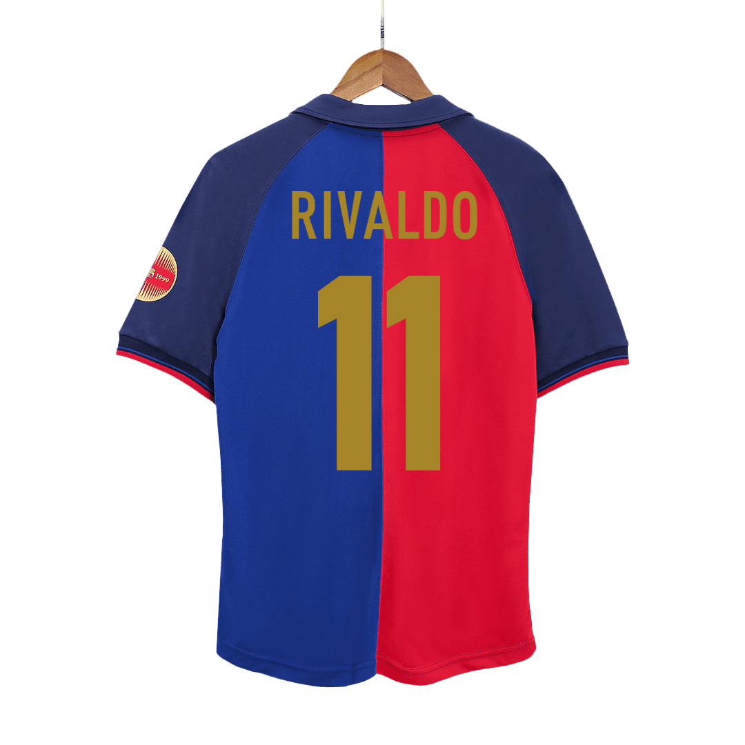 Koszulka Retro Domowa Barcelona RIVALDO #11 1999/00 - 100th Anniversary - Topowe Koszulki Pilkarskie Sklep Internetowy