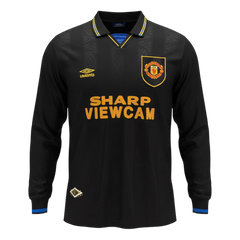 Męska Koszulka Retro Wyjazdowa Manchester United 1993/94 z Długim Rękawem