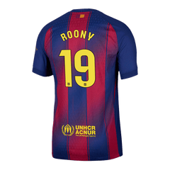 Męska Koszulka Domowa Barcelona ROONY #19 Wersja Piłkarska 2025/26 - Slim Fit