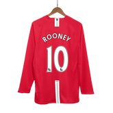 Retro ROONEY #10 2007/08 Męska Koszulka Domowa MU z Długim Rękawem - Topowe Koszulki Pilkarskie Sklep Internetowy