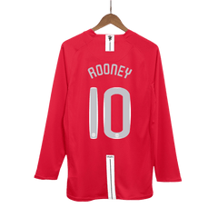 Retro ROONEY #10 2007/08 Męska Koszulka Domowa MU z Długim Rękawem - UCL Final - Topowe Koszulki Pilkarskie Sklep Internetowy