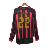 Męska koszulka piłkarska z długim rękawem Retro KAKA' #22 2006/07 AC Milan Home - Topowe Koszulki Pilkarskie Sklep Internetowy