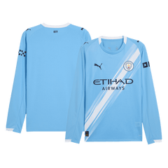 Męska Koszulka Domowa Manchester City Długi Rękaw 2025/26 - Topowe Koszulki Pilkarskie Sklep Internetowy