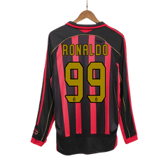 Męska Koszulka Retro Domowa AC Milan RONALDO #99 2006/07 z Długim Rękawem - Topowe Koszulki Pilkarskie Sklep Internetowy