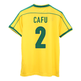 Męska Koszulka Retro Domowa Brazylia CAFU #2 1998 - World Cup - Topowe Koszulki Pilkarskie Sklep Internetowy