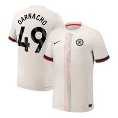 Męska Koszulka Wyjazdowa Chelsea GARNACHO #49 Wersja Piłkarska 2025/26 - Slim Fit - Topowe Koszulki Pilkarskie Sklep Internetowy