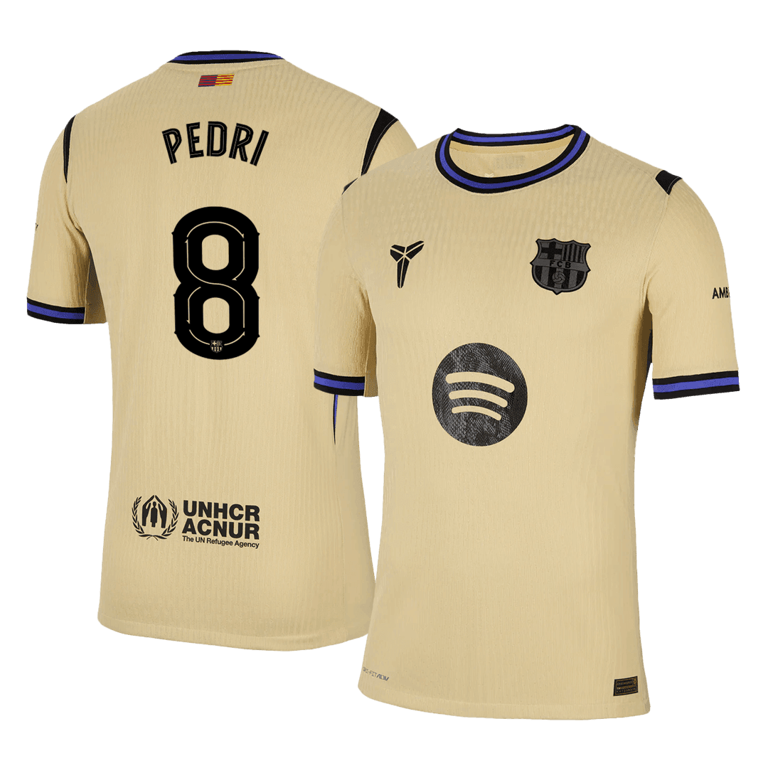 Męska Koszulka Wyjazdowa FC Barcelona PEDRI #8 Wersja Piłkarska 2025/26 - UCL - Slim Fit - Topowe Koszulki Pilkarskie Sklep Internetowy