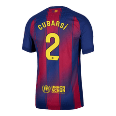 Męska Koszulka Domowa Barcelona CUBARSÍ #2 Wersja Piłkarska 2025/26 - Slim Fit - Topowe Koszulki Pilkarskie Sklep Internetowy