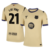 Męska Koszulka Wyjazdowa FC Barcelona F.DE JONG #21 Wersja Piłkarska 2025/26 - UCL - Slim Fit - Topowe Koszulki Pilkarskie Sklep Internetowy