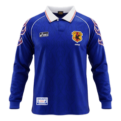 Męska Koszulka Retro Domowa Japan 1998 z Długim Rękawem - World Cup