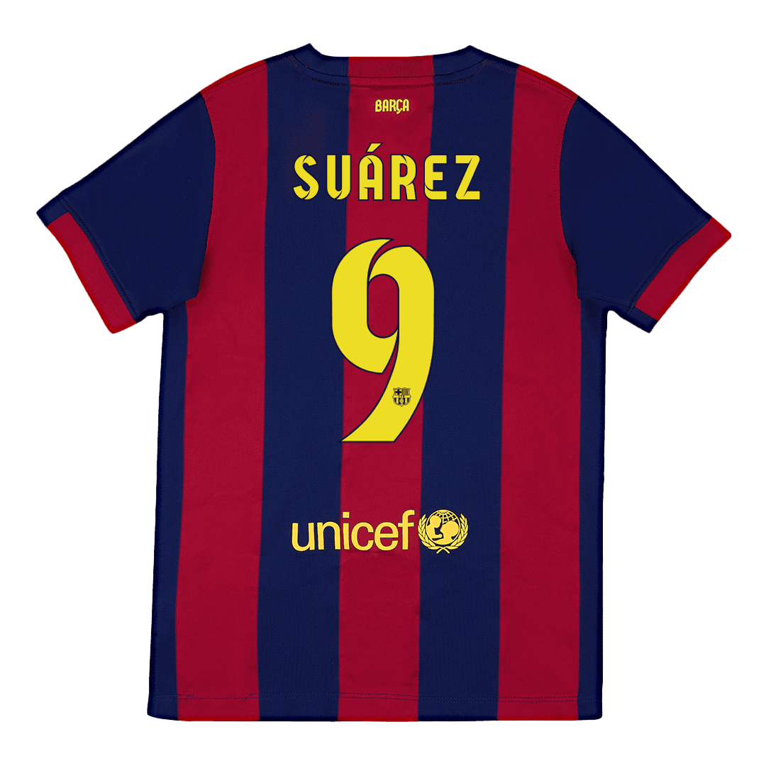 Męska Koszulka Retro SUÁREZ #9 Barcelona Domowa 2014/15 - Topowe Koszulki Pilkarskie Sklep Internetowy
