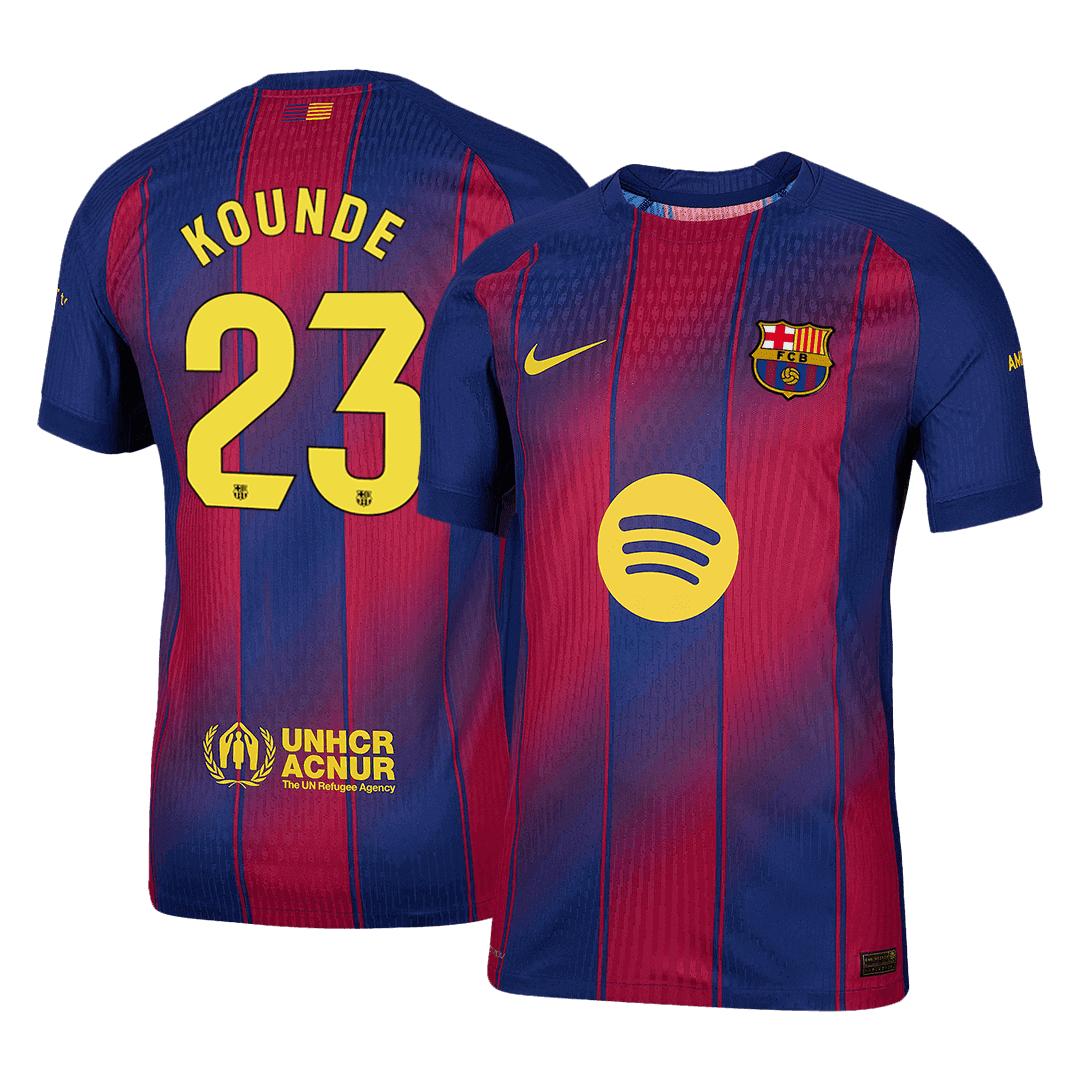 Męska Koszulka Domowa Barcelona KOUNDE #23 Wersja Piłkarska 2025/26 - Slim Fit - Topowe Koszulki Pilkarskie Sklep Internetowy