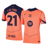 Męska Koszulka Trzecia Wyjazdowa Barcelona F.DE JONG #21 Wersja Piłkarska 2025/26 - Slim Fit - Topowe Koszulki Pilkarskie Sklep Internetowy