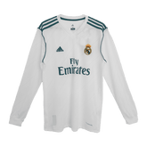 Męska Koszulka Retro Domowa Real Madrid 2017/18 z Długim Rękawem - Topowe Koszulki Pilkarskie Sklep Internetowy