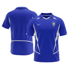 Męska Koszulka Retro Wyjazdowa Brazil 2002