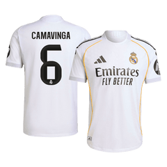 Męska Koszulka Domowa Real Madrid CAMAVINGA #6 Wersja Piłkarska 2025/26 - Slim Fit - Topowe Koszulki Pilkarskie Sklep Internetowy