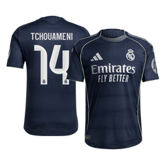 Męska Koszulka Wyjazdowa Real Madrid TCHOUAMENI #14 Wersja Piłkarska 2025/26 - Slim Fit - Topowe Koszulki Pilkarskie Sklep Internetowy