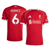 Męska Koszulka Domowa Liverpool KERKEZ #6 2025/26 - Topowe Koszulki Pilkarskie Sklep Internetowy