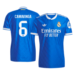 Męska Koszulka Trzecia Wyjazdowa Real Madrid CAMAVINGA #6 Wersja Piłkarska 2025/26 - Slim Fit