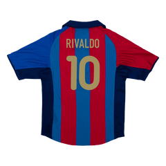 Koszulka Retro Domowa Barcelona RIVALDO #10 2001/02 - Topowe Koszulki Pilkarskie Sklep Internetowy
