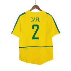 Męska Koszulka Retro Domowa Brazil CAFU #2 2002/03 - Topowe Koszulki Pilkarskie Sklep Internetowy