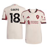 Męska Koszulka Wyjazdowa Liverpool GAKPO #18 Wersja Piłkarska 2025/26 - Slim Fit