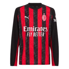 Męska Koszulka Domowa AC Milan 2025/26 z Długim Rękawem