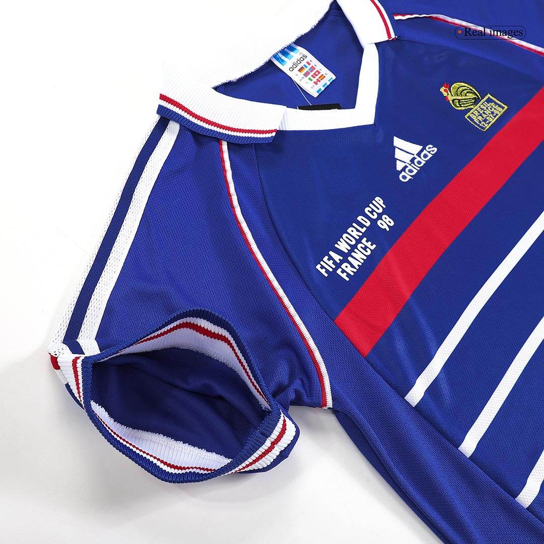 Męska Koszulka Retro Domowa France ZIDANE #10 1998 - World Cup - Topowe Koszulki Pilkarskie Sklep Internetowy