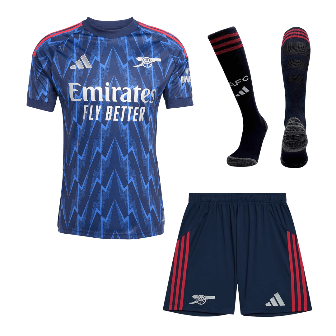 Męski Zestaw Wyjazdowa Arsenal (Koszulka + Spodenki + Skarpety) 2025/26