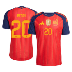 Męska koszulka Hiszpanii Champion Edition domowa PEDRI #20 wersja zawodnicza - Mundial 2026