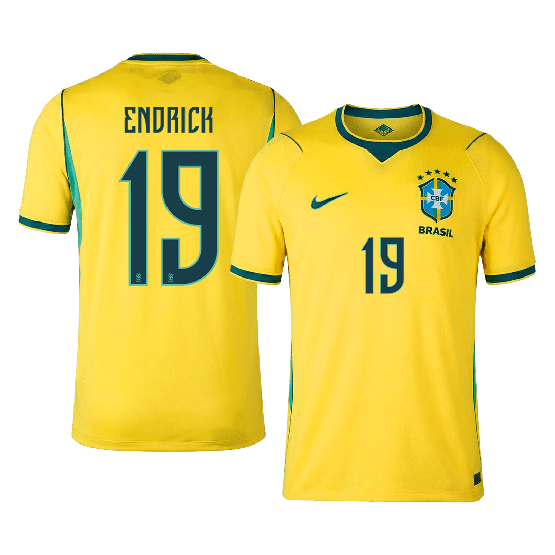Męska koszulka Brazylii domowa ENDRICK #19 - Mundial 2026 [PREMIUM]