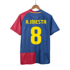 A.INIESTA #8 Męska retro koszulka piłkarska Barcelona domowa z sezonu 08/09 - UCL Final - Topowe Koszulki Pilkarskie Sklep Internetowy