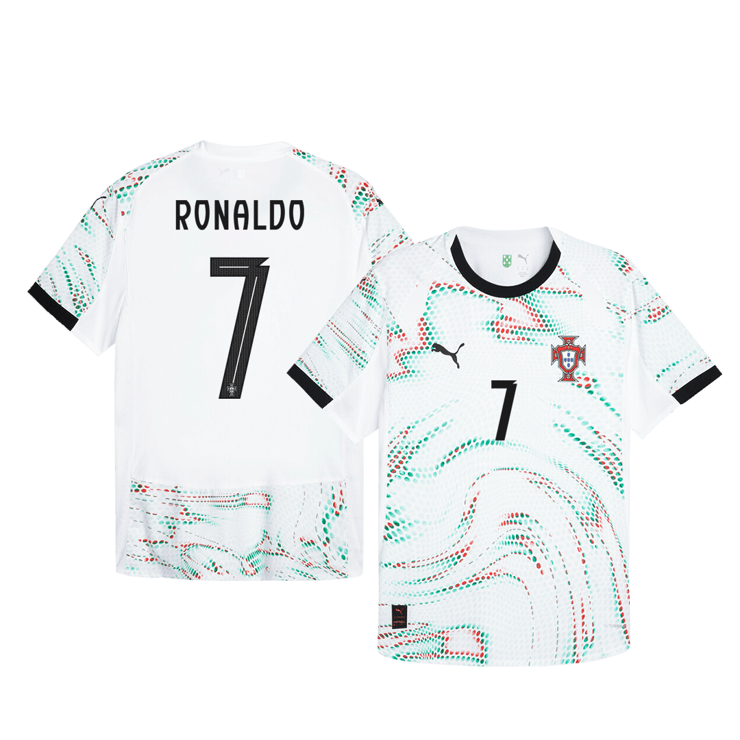 Męska Koszulka Wyjazdowa Portugalia RONALDO #7 Wersja Piłkarska 2025 - Topowe Koszulki Pilkarskie Sklep Internetowy