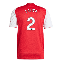 Męska Koszulka Domowa Arsenal SALIBA #2 Wersja Piłkarska 2025/26 - Slim Fit - Topowe Koszulki Pilkarskie Sklep Internetowy