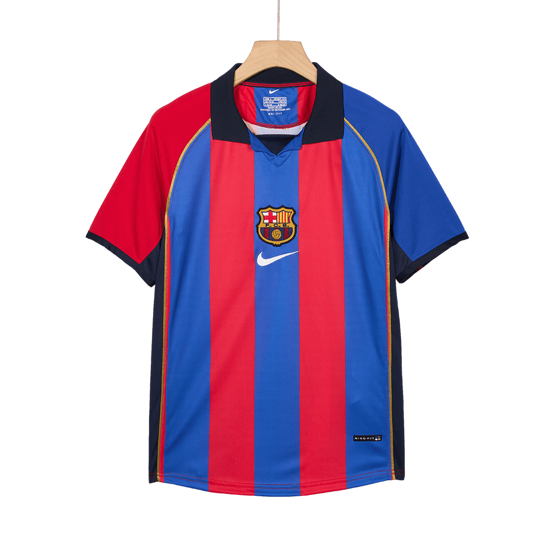 Koszulka Retro Domowa Barcelona RIVALDO #10 2001/02 - Topowe Koszulki Pilkarskie Sklep Internetowy