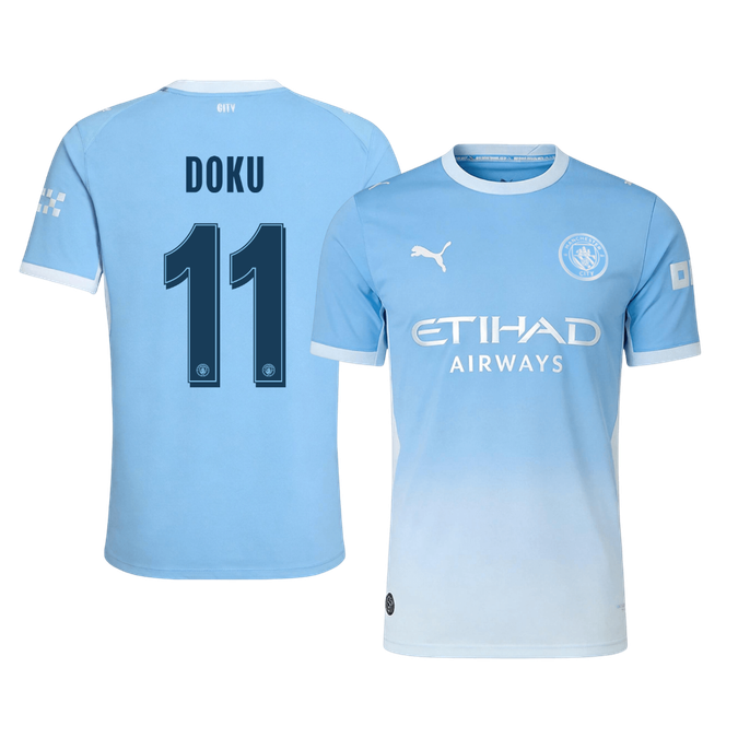 Męska koszulka Manchesteru City domowa DOKU #11 wersja zawodnicza 2026/27 - UCL